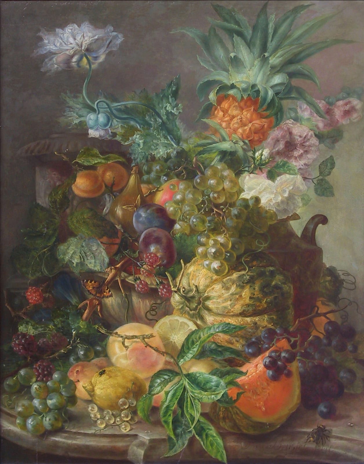 Paul Theodor van Brussel, Natura morta di pesche con ape