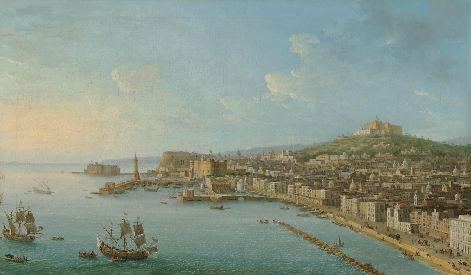 Antonio Joli, Naples, a view of the Riviera di Chiaia, from the north-west, with Vesuvius beyond; and Naples, from the south-east, with the Castel Nuovo