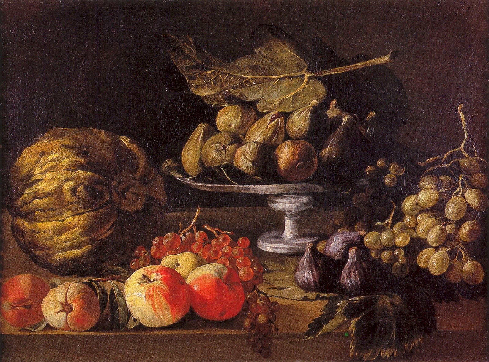 Carlo Francesco Nuvolone, Still life with grapes, apples, figs, pumpkin and a stand of figs; Still life with a flute, grapes, a pomegranate and game