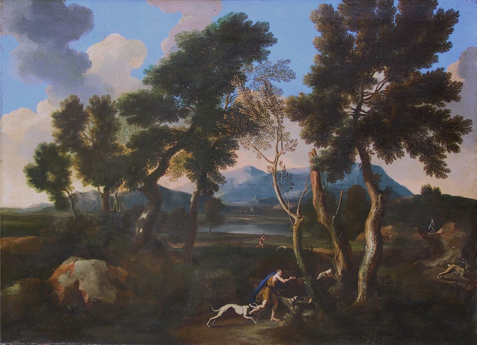 Maestro Betulla, Paesaggio con caccia al cervo