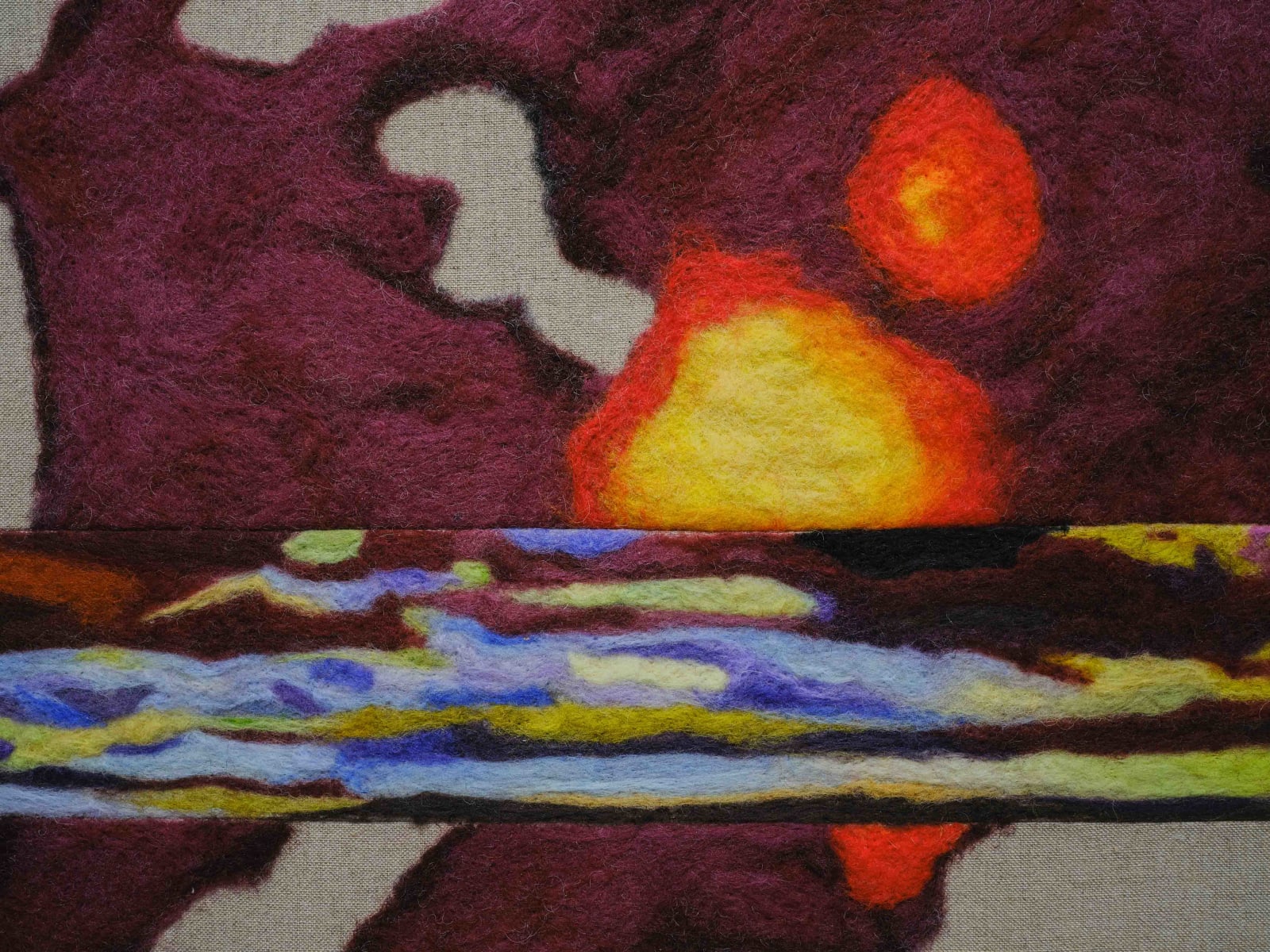Pauline Shaw, Maroon Strip, 2022-2025