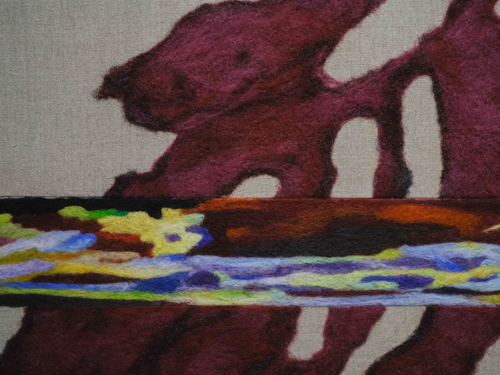 Pauline Shaw, Maroon Strip, 2022-2025