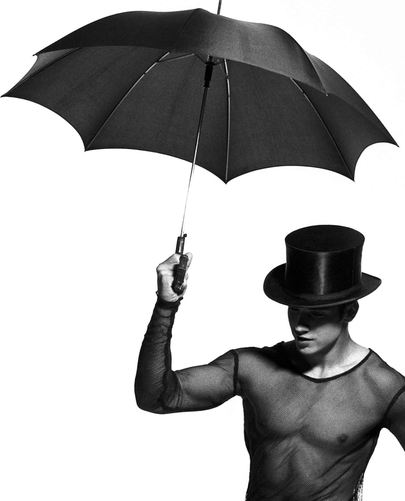 Albert Watson, Man on Unicycle with Umbrella, New York City, 1994