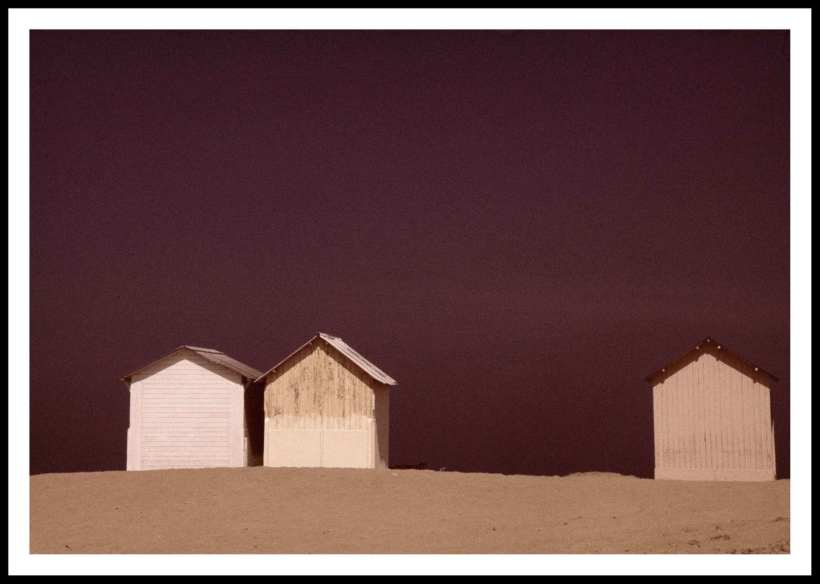 Robert Farber, Two Cabanas (and One Alone), Normandy, France