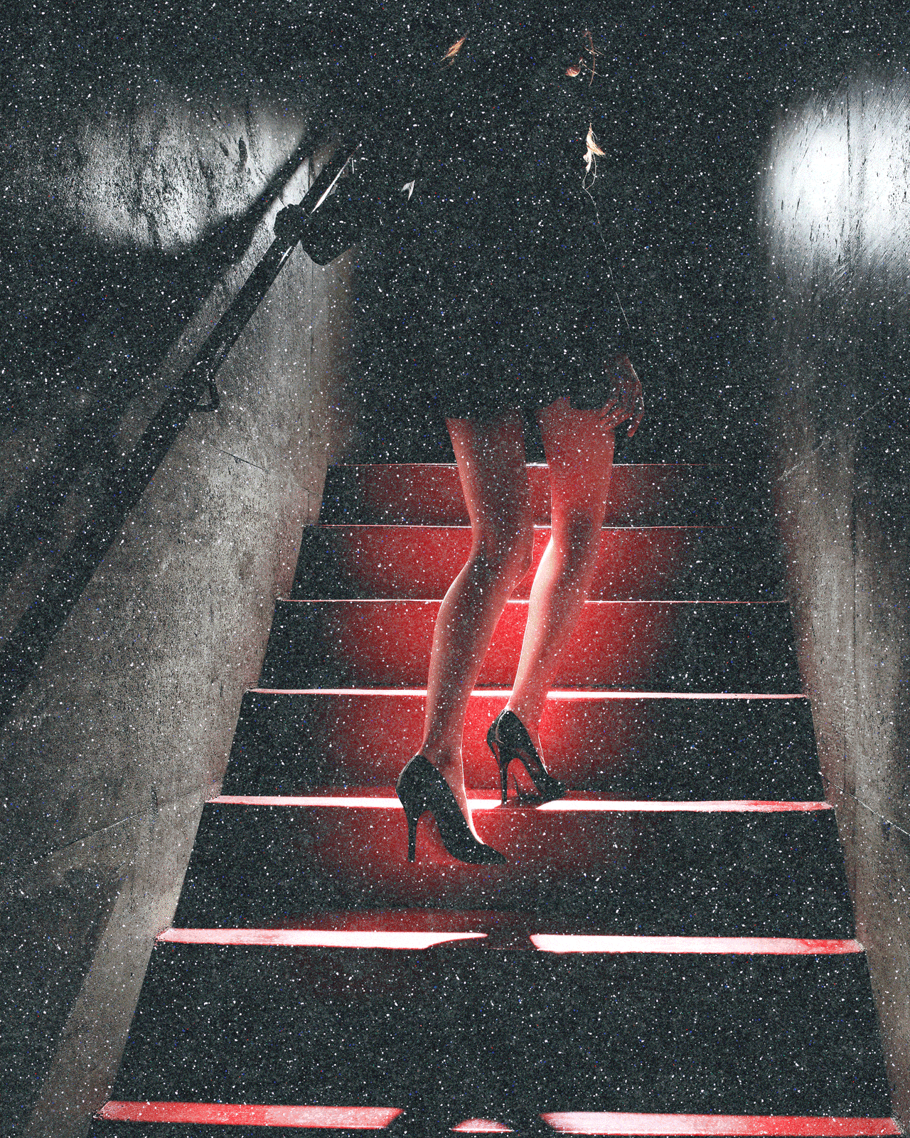 David Drebin, Girl On the Red Steps, Diamond Dust, 2020
