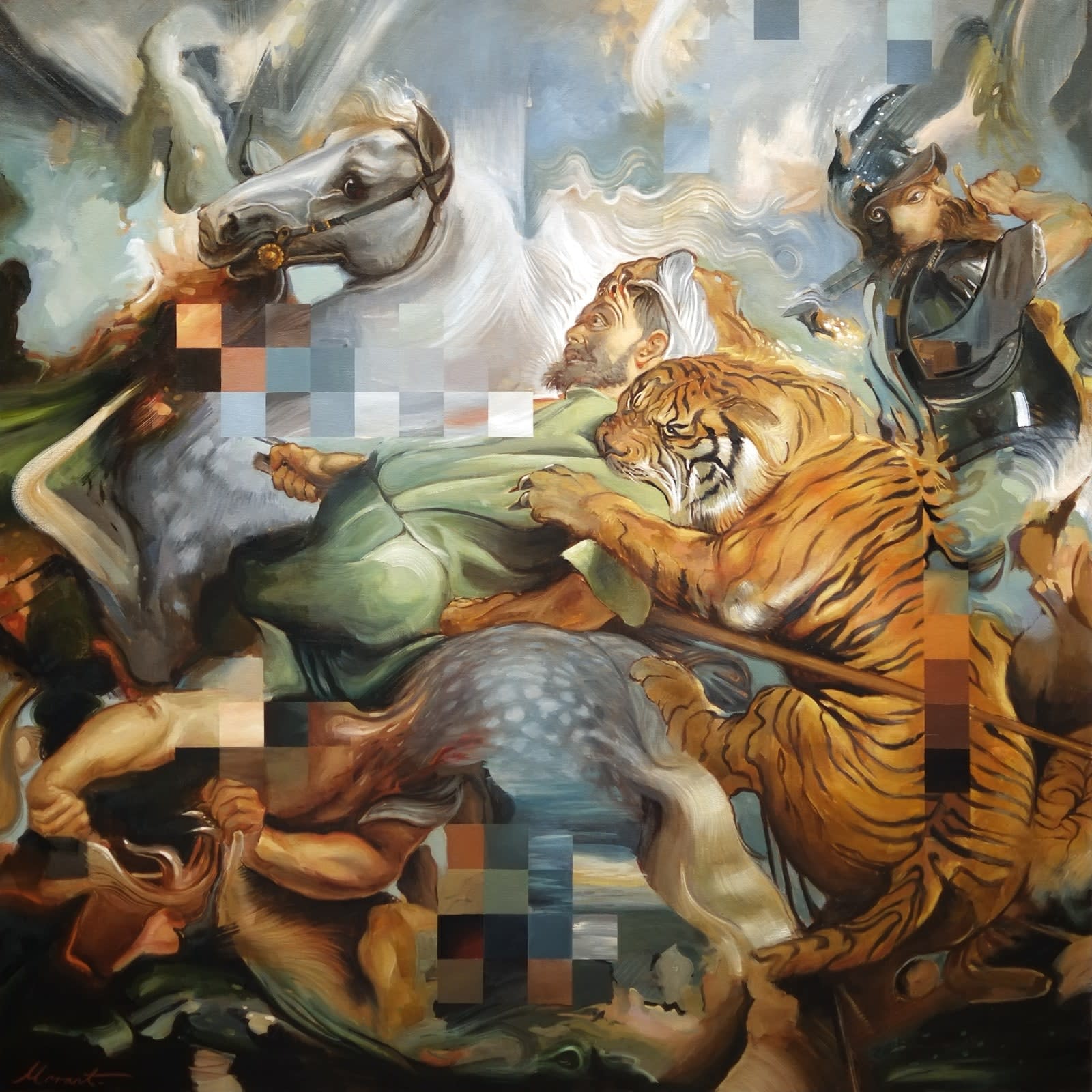 Johnny Morant, The Tiger Hunt after Rubens, 2023
