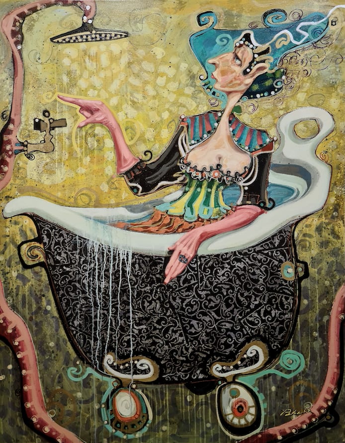 Max Pedreira, El baño matutino en la planta alta (The morning bath upstairs).