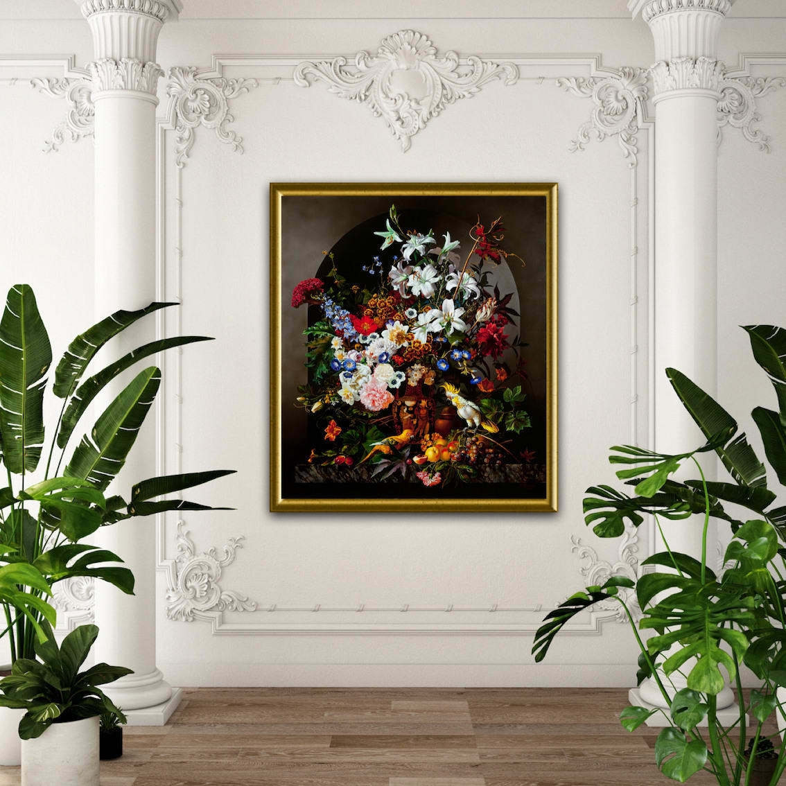 Alexey Golovin, Still life with parrots