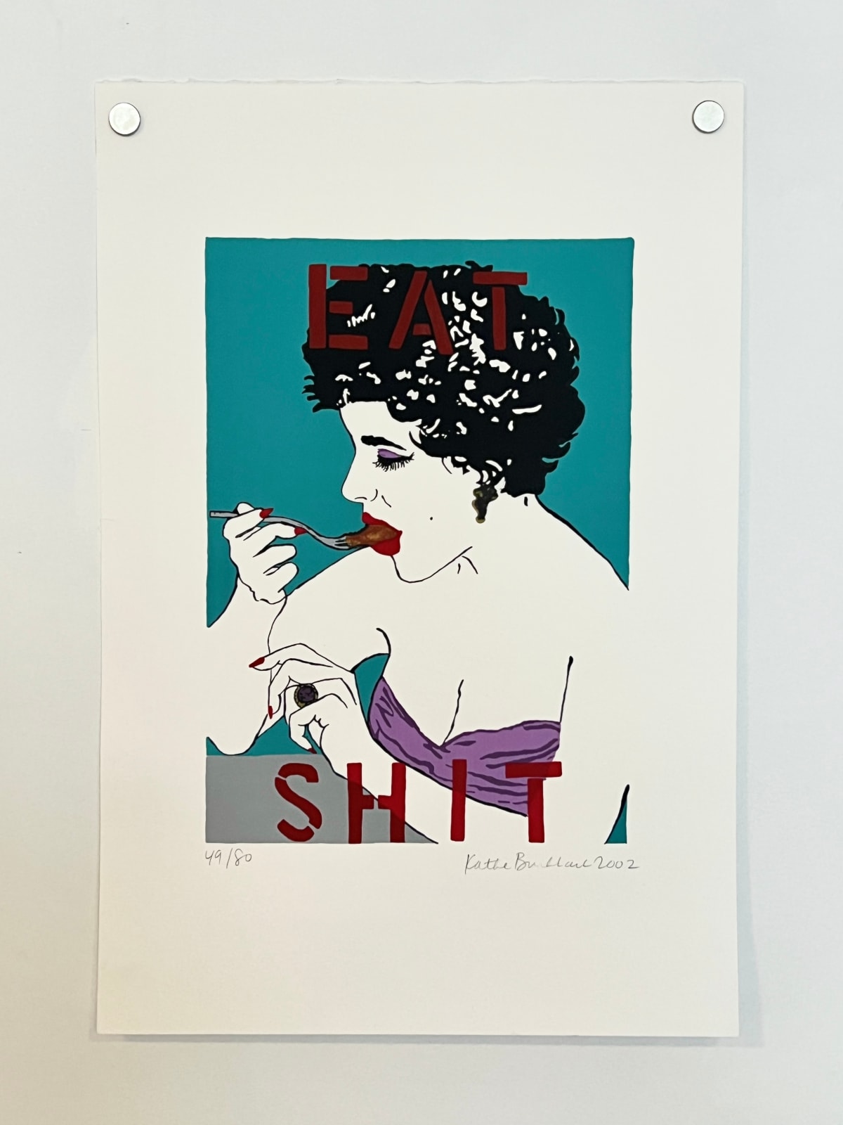 Kathe Burkhart, Eat Shit: From the Liz Taylor Series (after Weegee), 2001