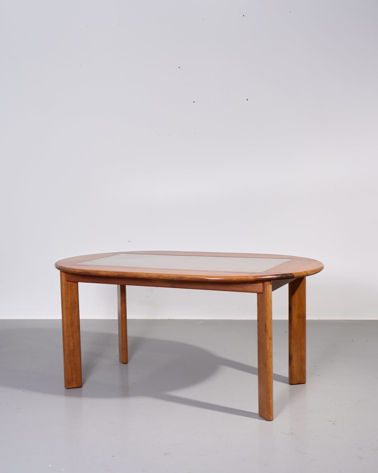 Italian, Dining Table with Woven Cane Panel
