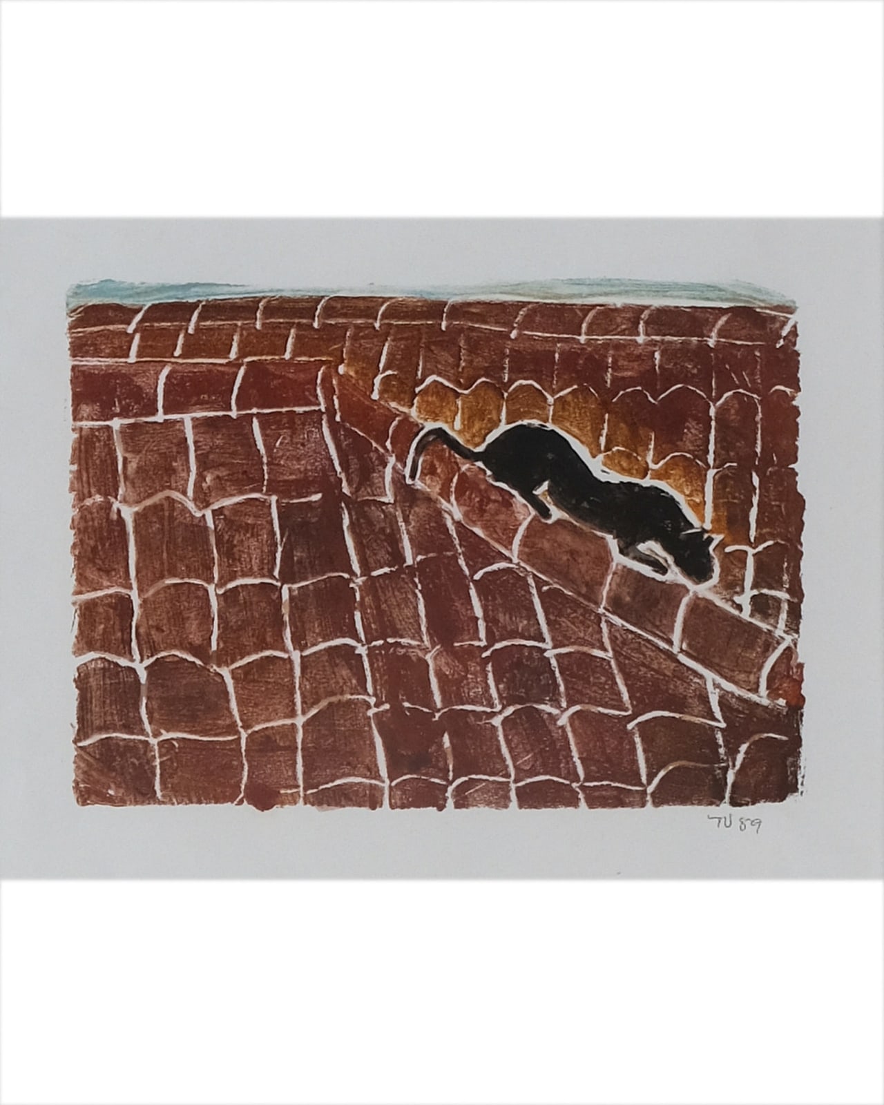 Tessa Newcomb, Cat on a Roof, 1989