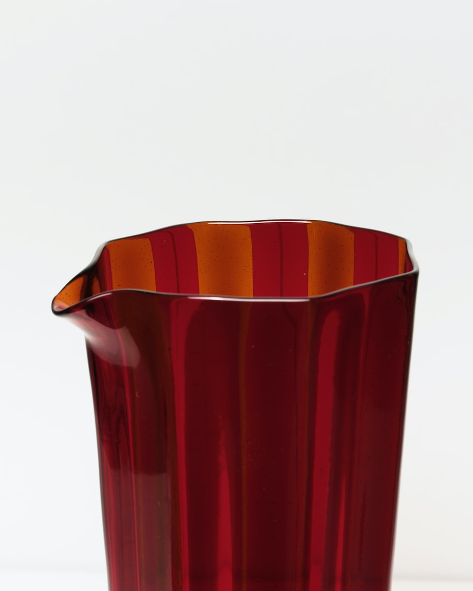 Campbell-Rey, Red and Amber 'Rosanna' Murano carafe