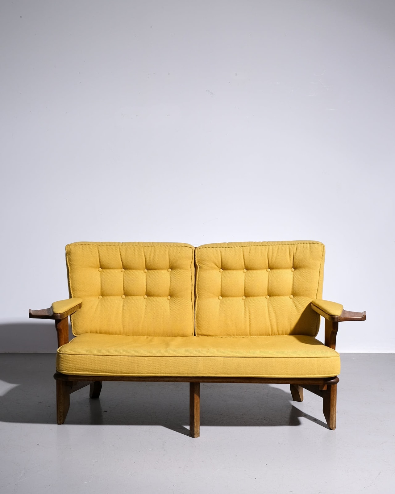 Guillerme et Chambron, Curved Sofa with Slatted Back
