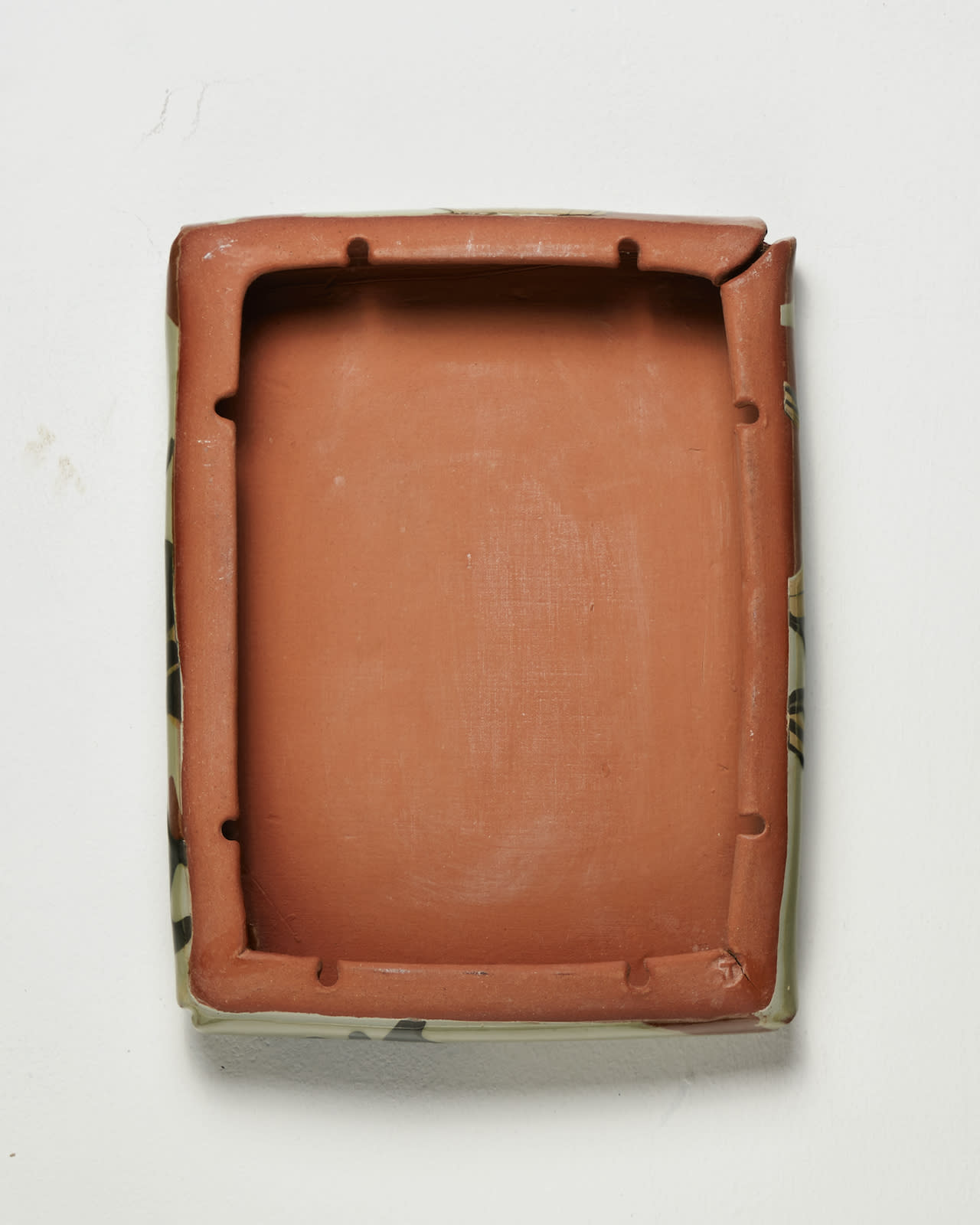 Nicola Tassie, Slip pillow marbling green brown grey