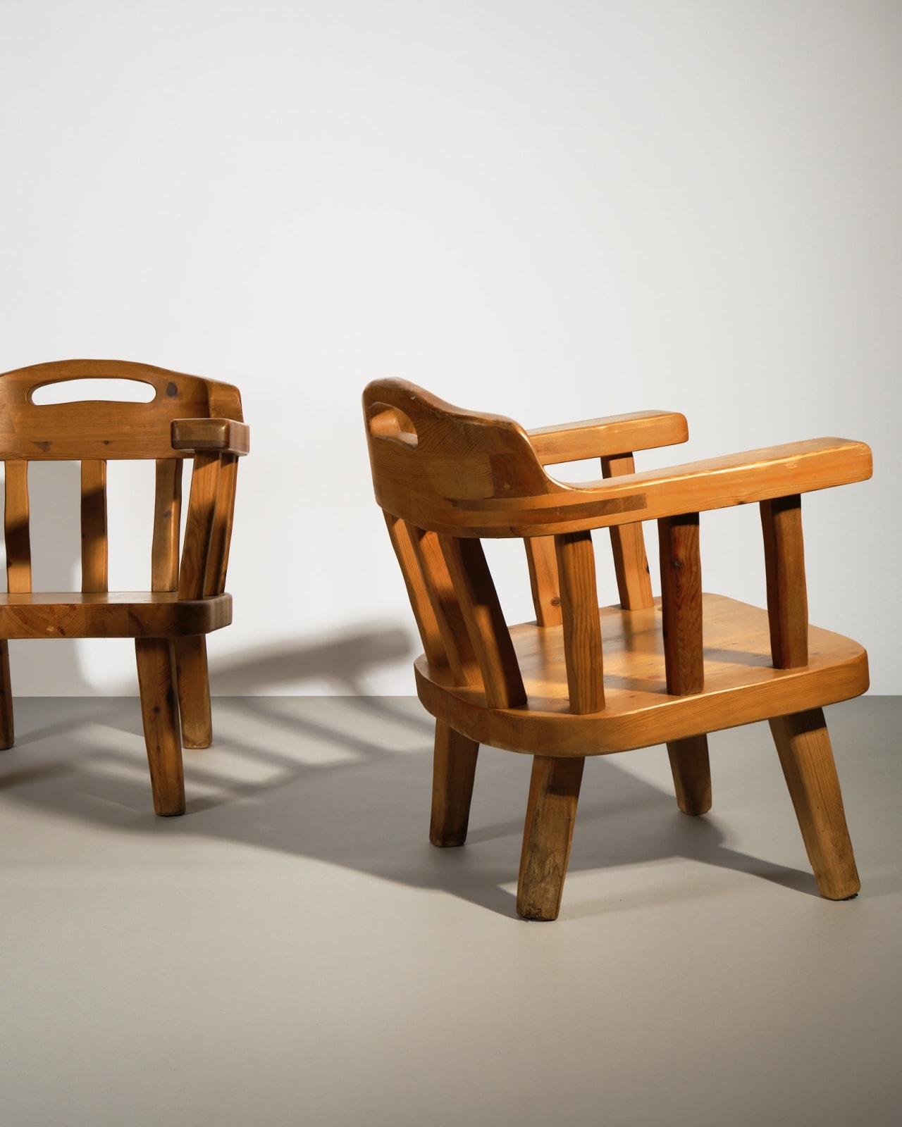 Danish, Pair of Solid Pine Armchairs
