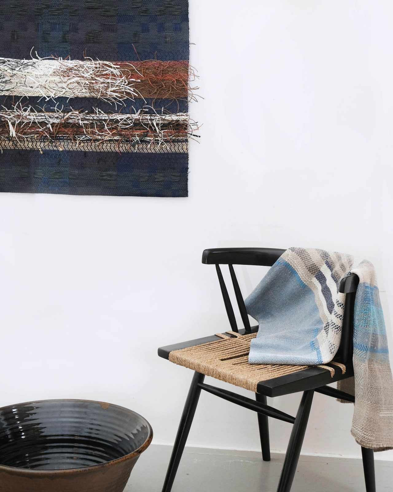 Catarina Riccabona, Handwoven throw - Petrol Blue and Rust