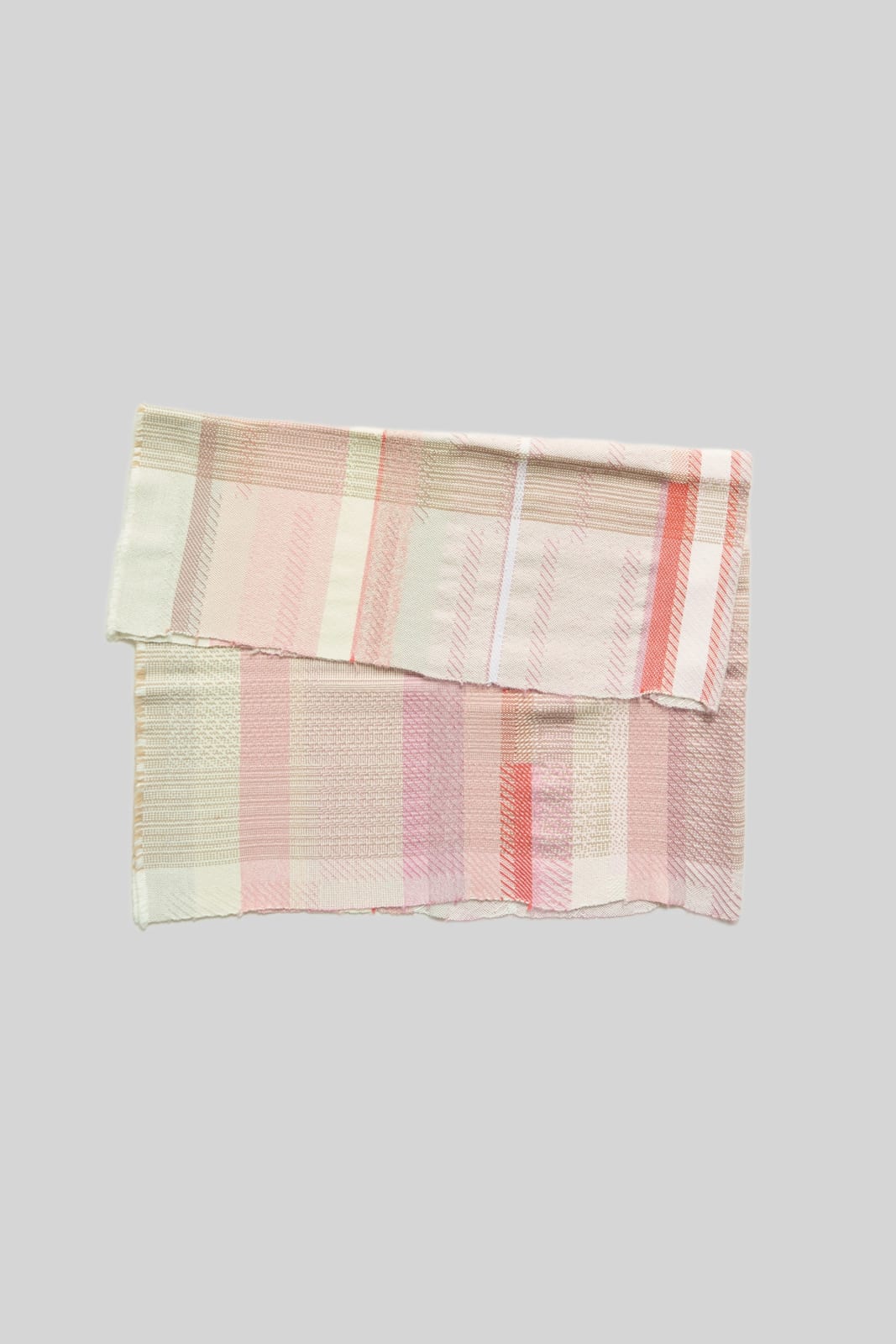 Catarina Riccabona, Handwoven Throw - Pinks with Vivid Red