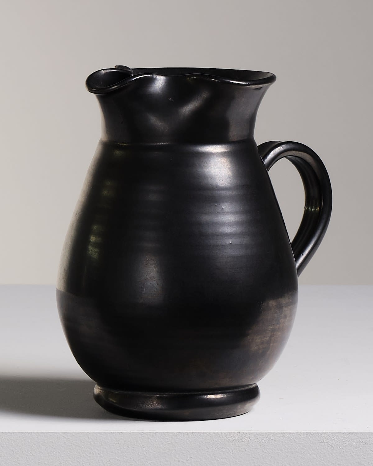 French, Group of five black pottery vessels