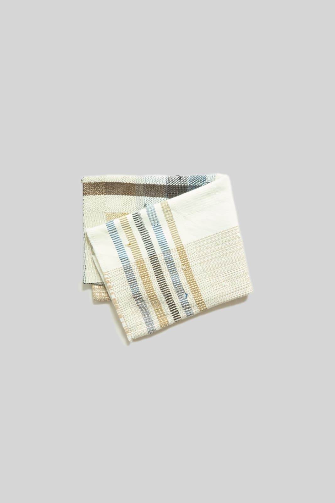 Catarina Riccabona, Handwoven Throw - Black, Blue and Ochre