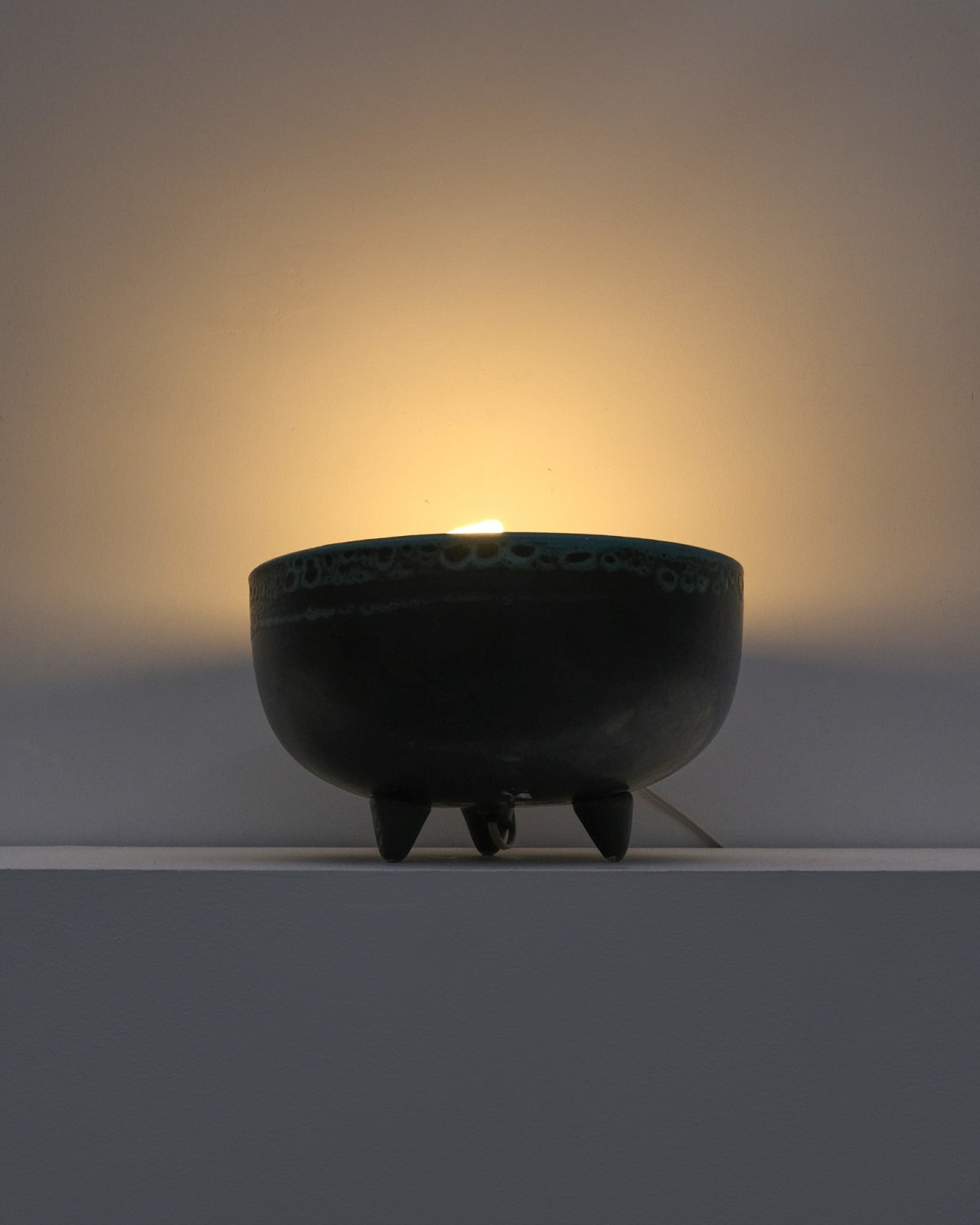 Attributed to Guillerme et Chambron, Ceramic Tripod Table Lamp