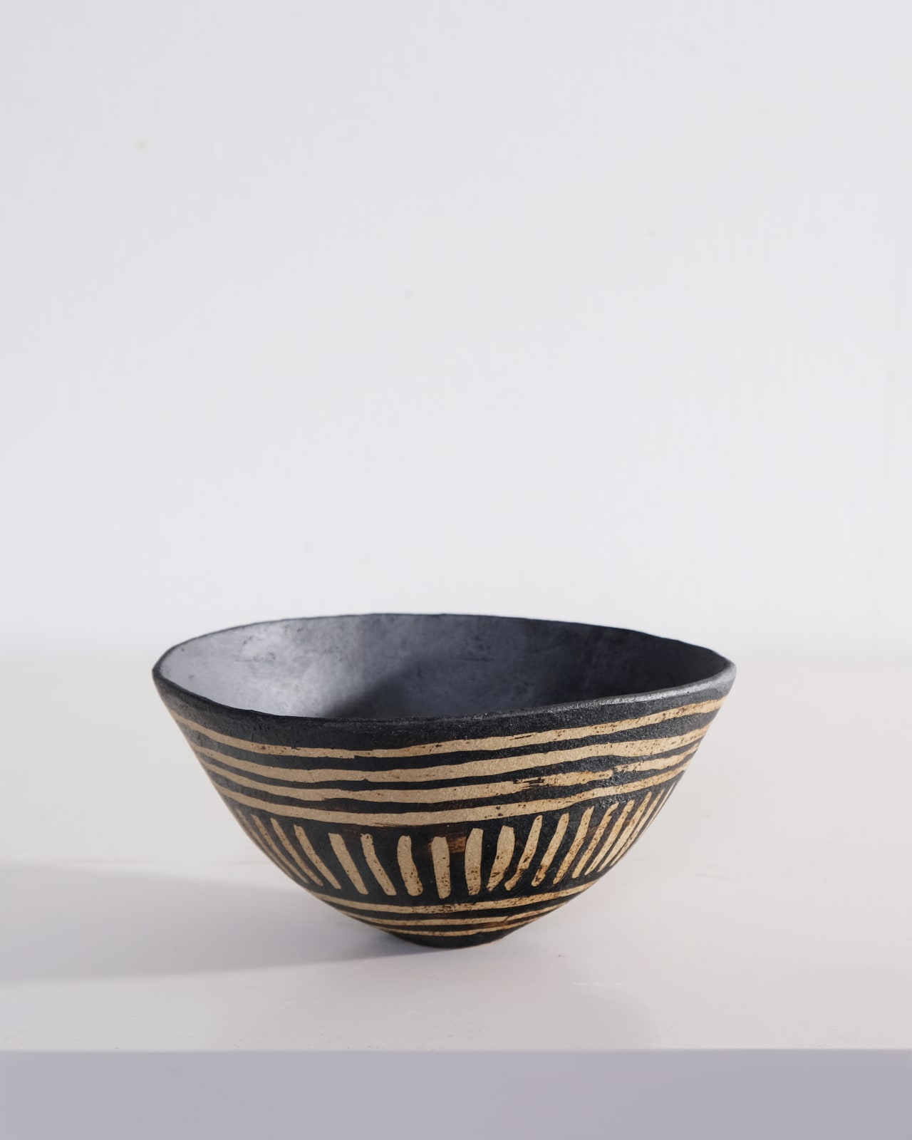 Jane Kite, Decorative Resist Brushed Bowl (Central Vertical Stripe)