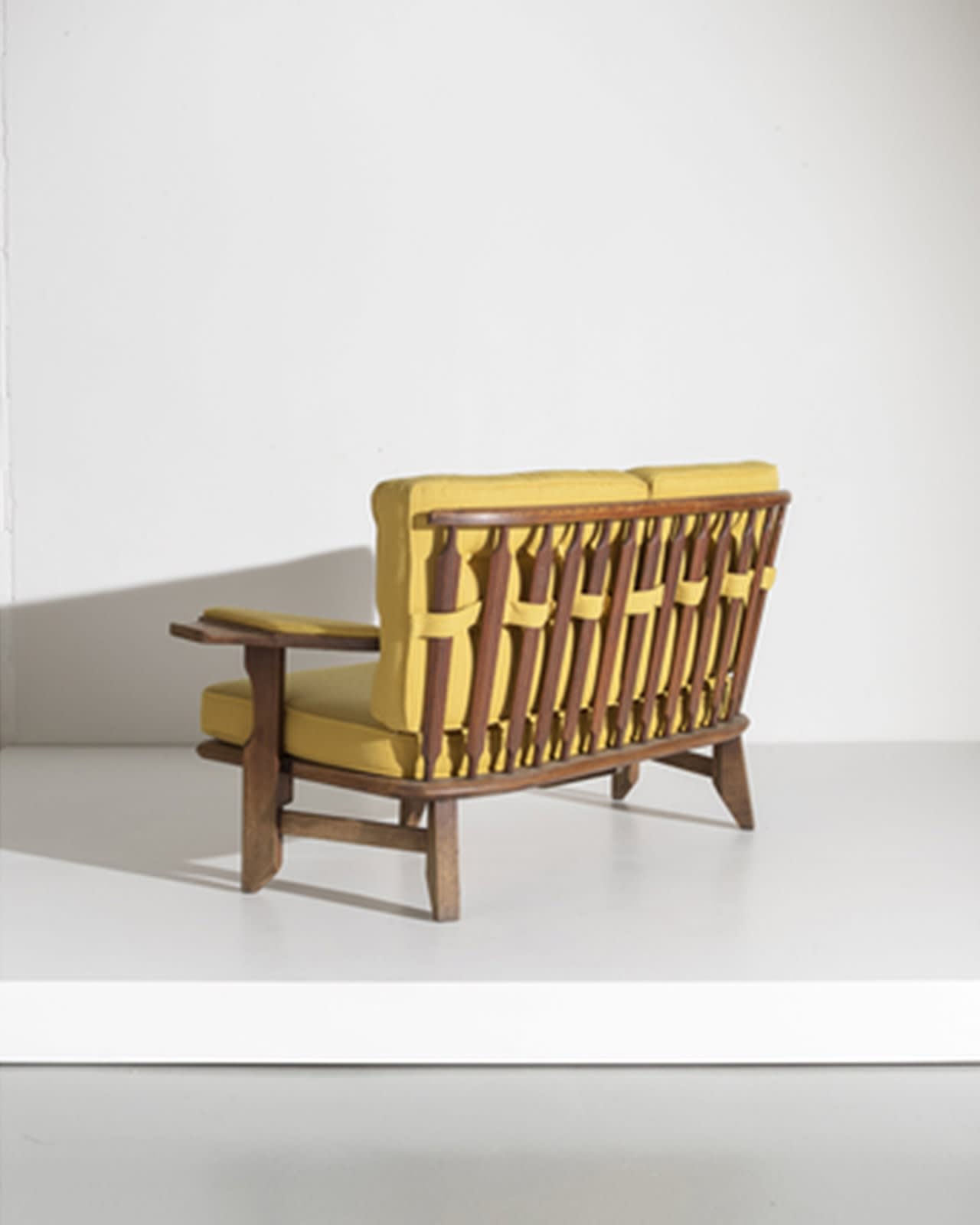 Guillerme et Chambron, Curved Sofa with Slatted Back