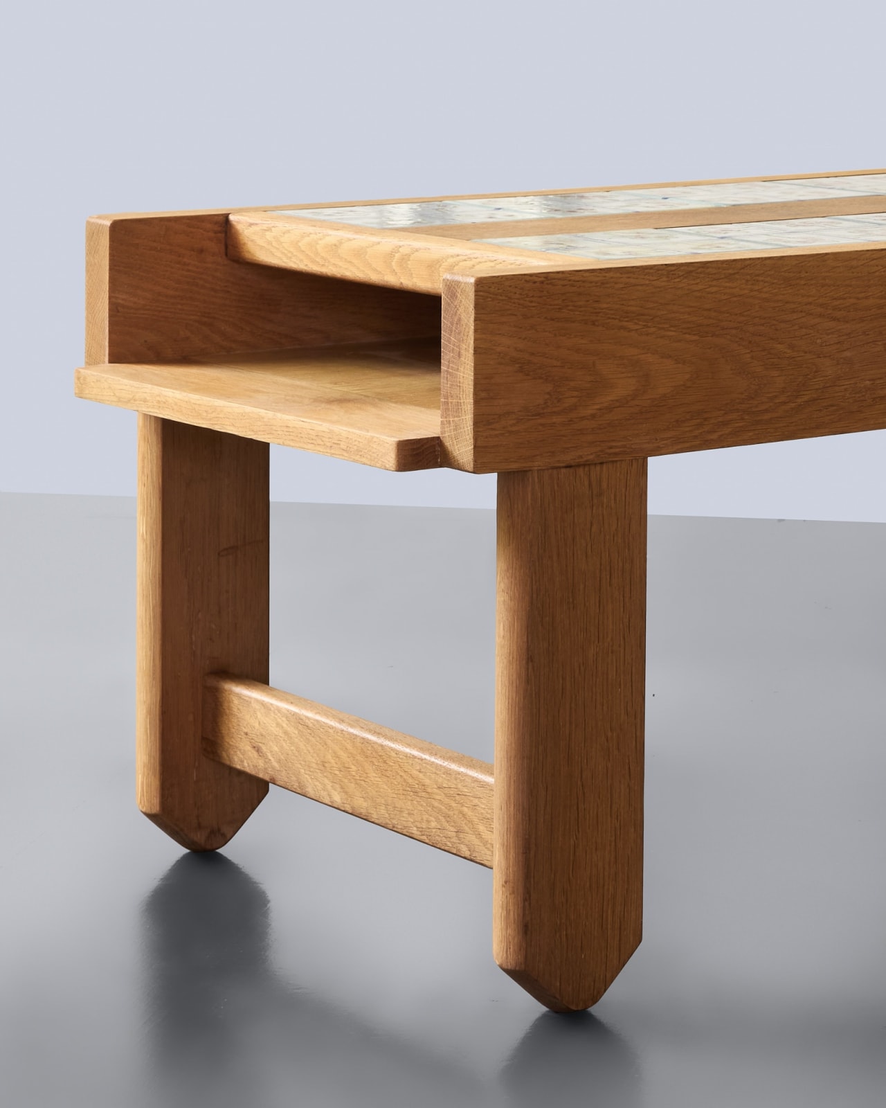 Guillerme et Chambron, Tiled Coffee Table With Drawer