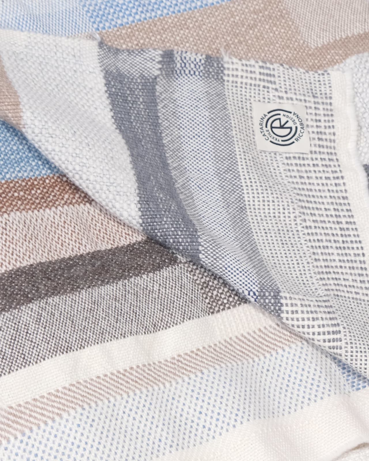 Catarina Riccabona, Handwoven Alpaca Throw 'Greys and Indigo Blue'