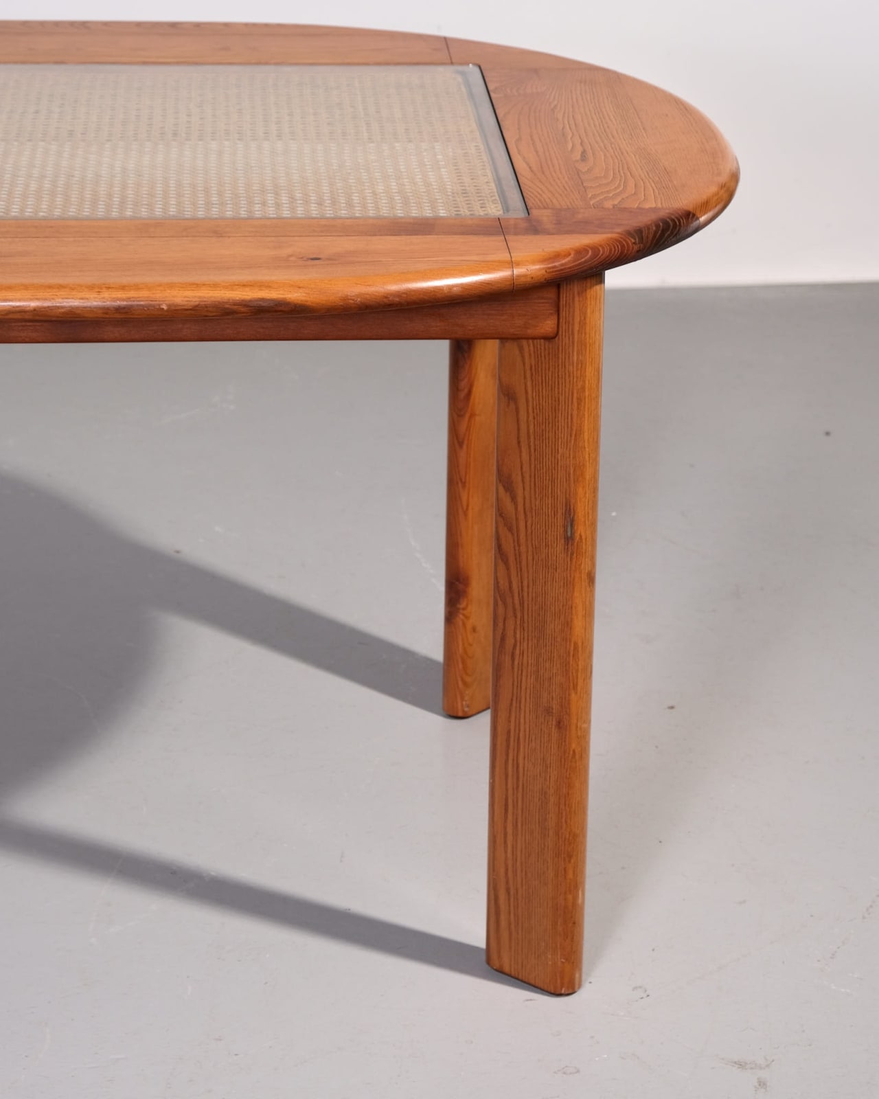 Italian, Dining Table with Woven Cane Panel