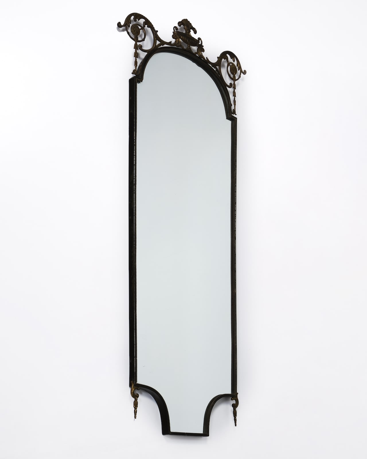 Italian, Arched mirror with acanthus detail
