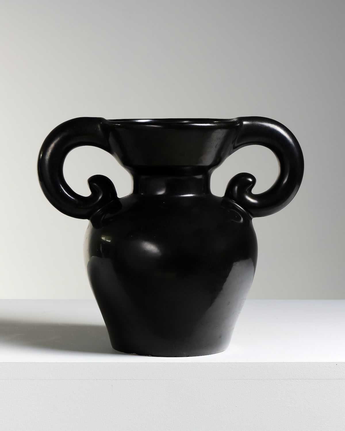 French, Group of five black pottery vessels