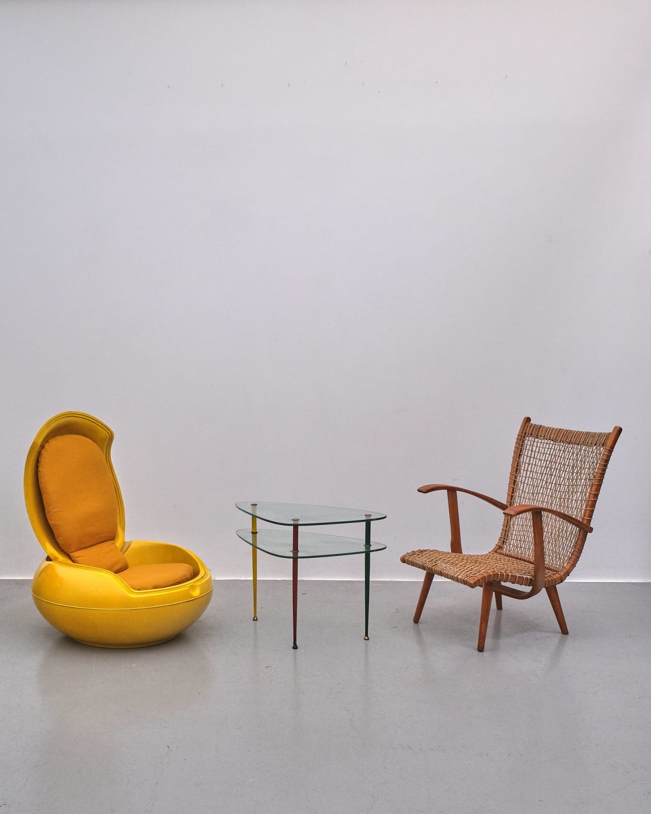 Edoardo Paoli, 'Arlecchino' Two Tier Glass Side Table