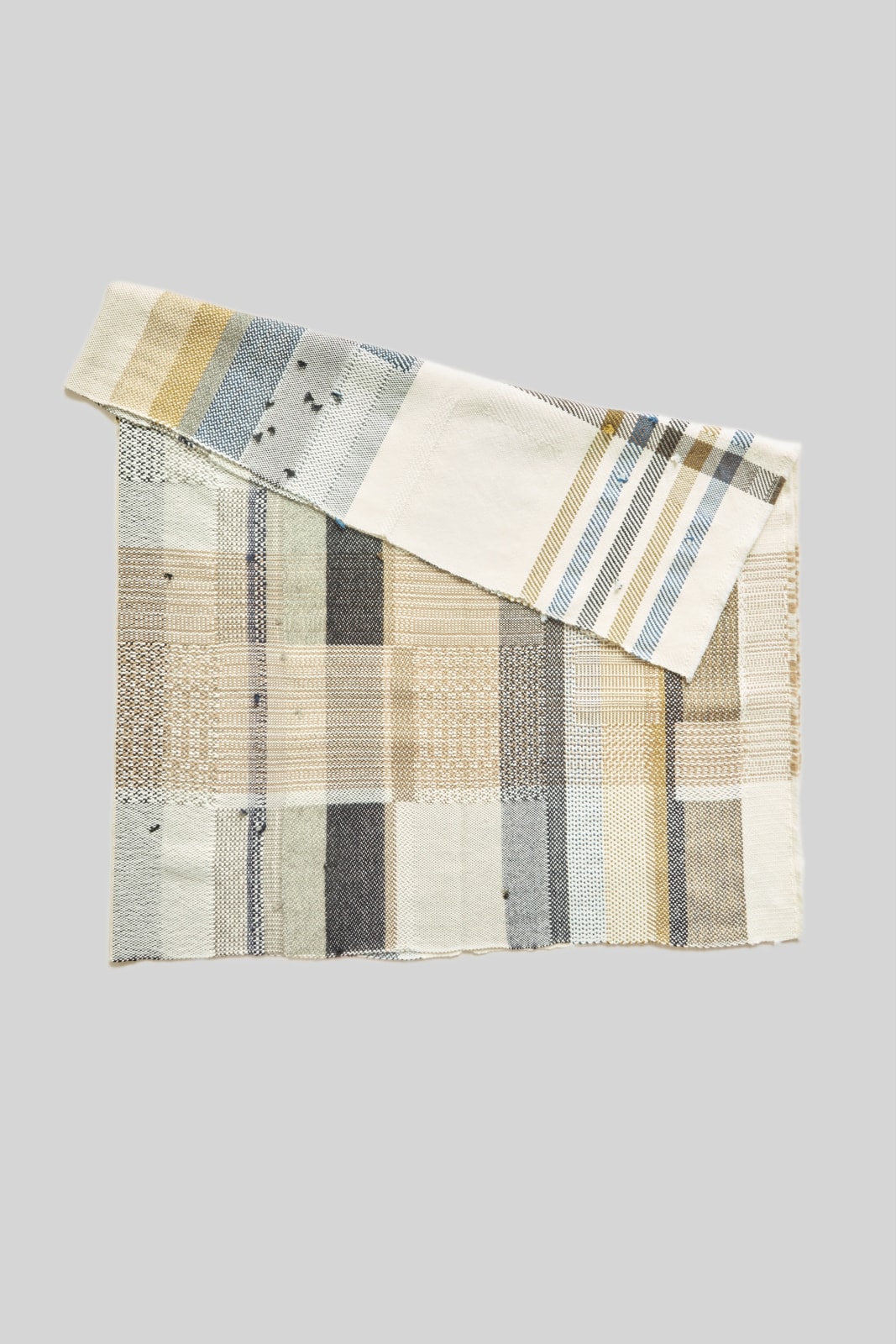 Catarina Riccabona, Handwoven Throw - Black, Blue and Ochre