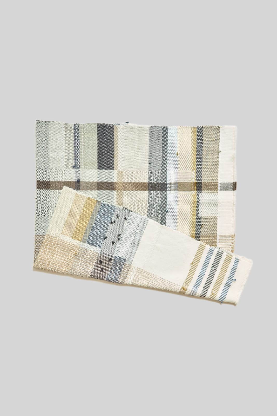 Catarina Riccabona, Handwoven Throw - Black, Blue and Ochre