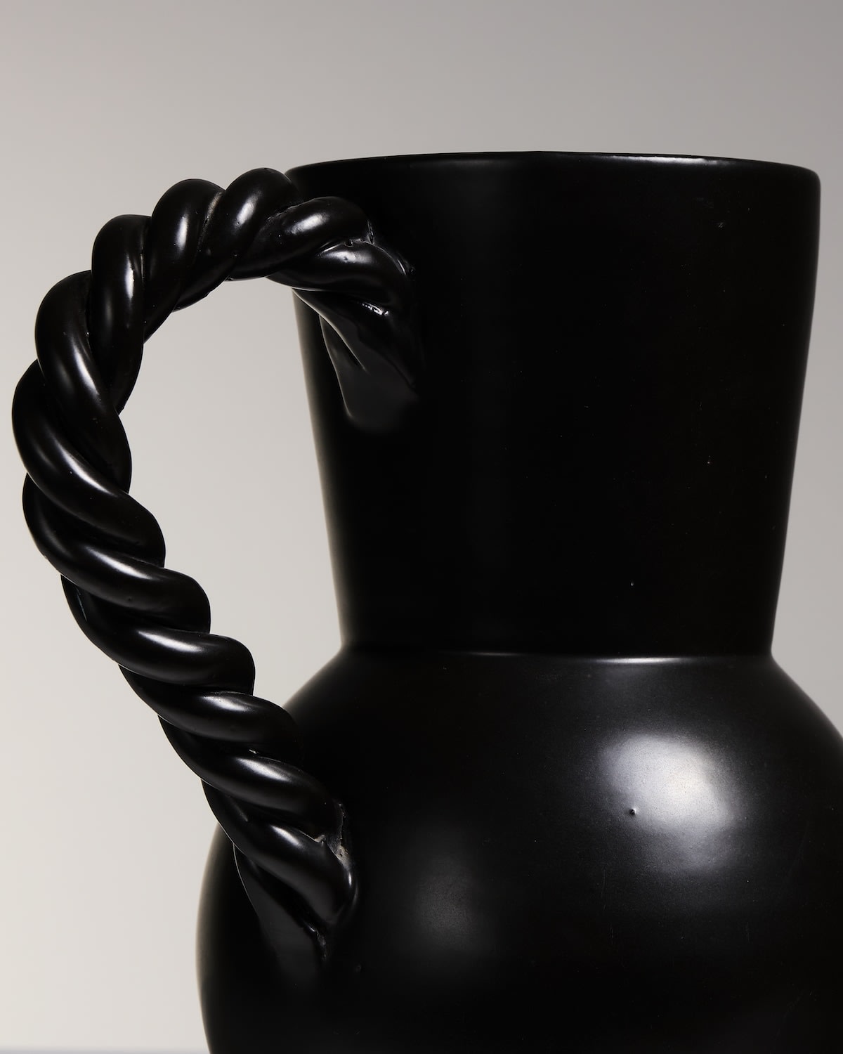 French, Group of five black pottery vessels