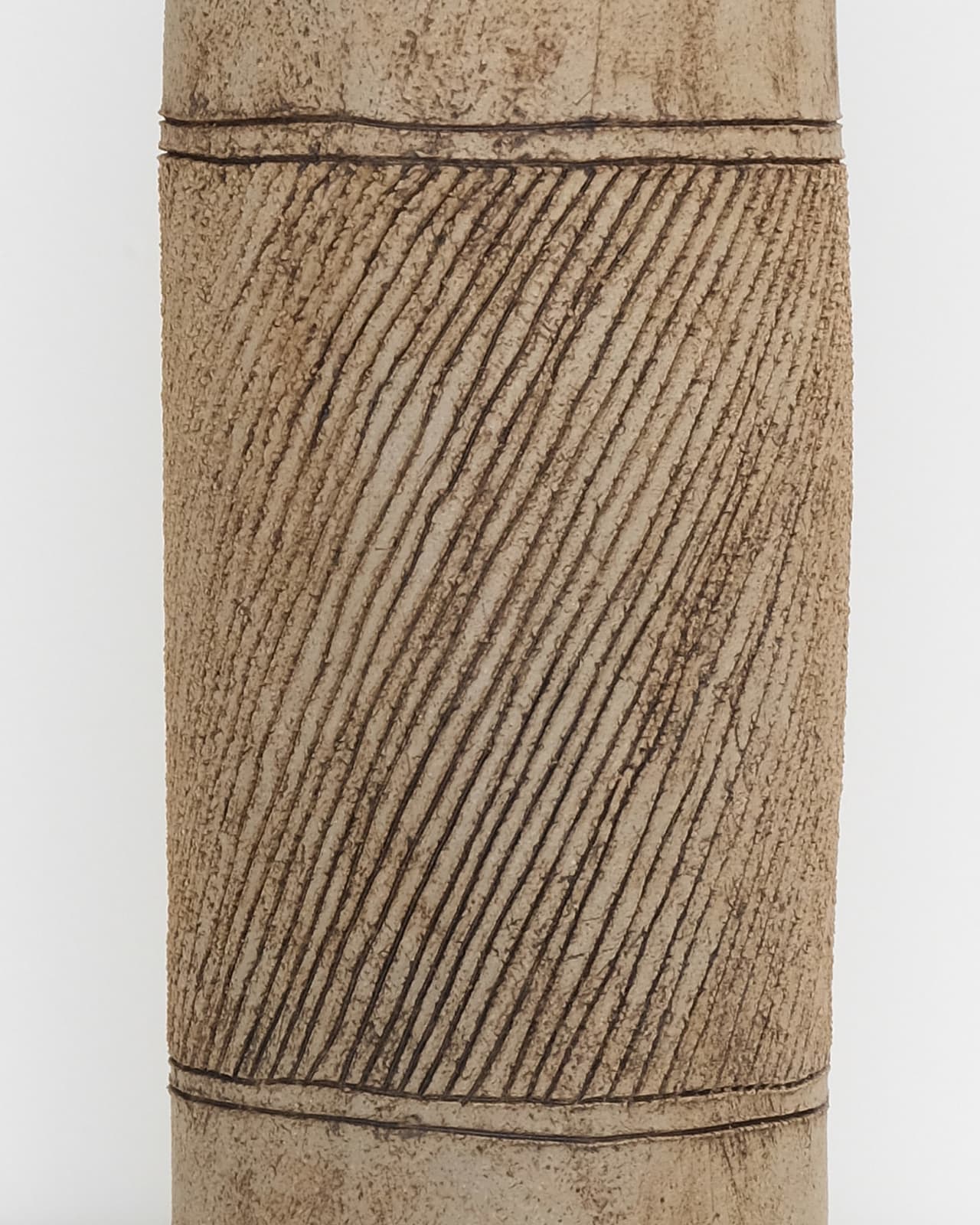 Jane Kite, Tall Vase with Diagonal Sgraffito Detailing