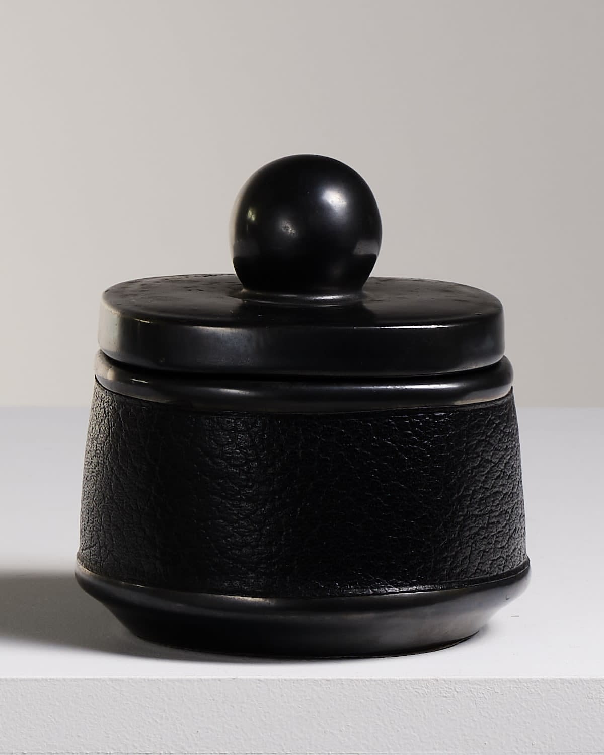 French, Group of five black pottery vessels