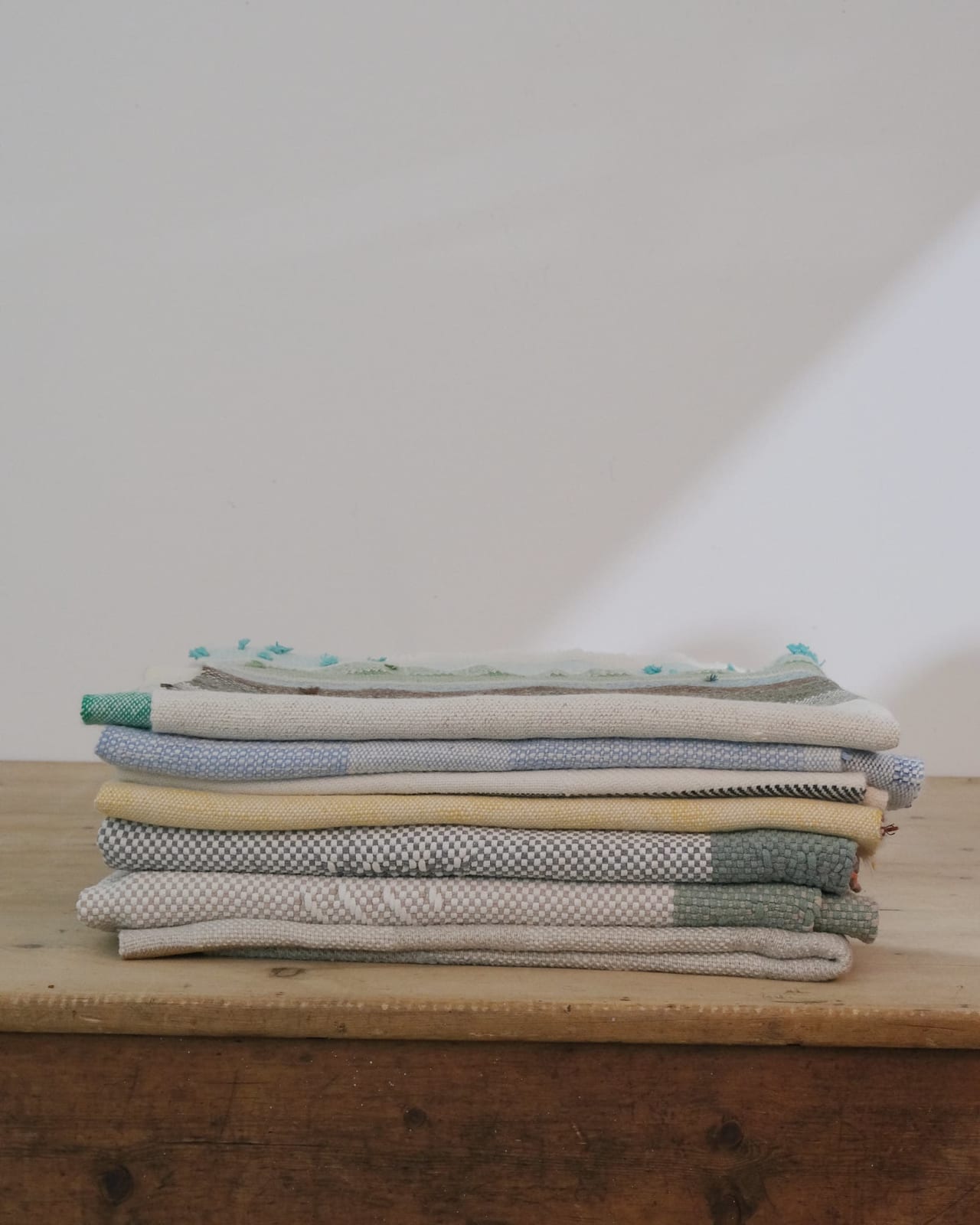 Catarina Riccabona, Handwoven Alpaca Throw 'Greys and Indigo Blue'