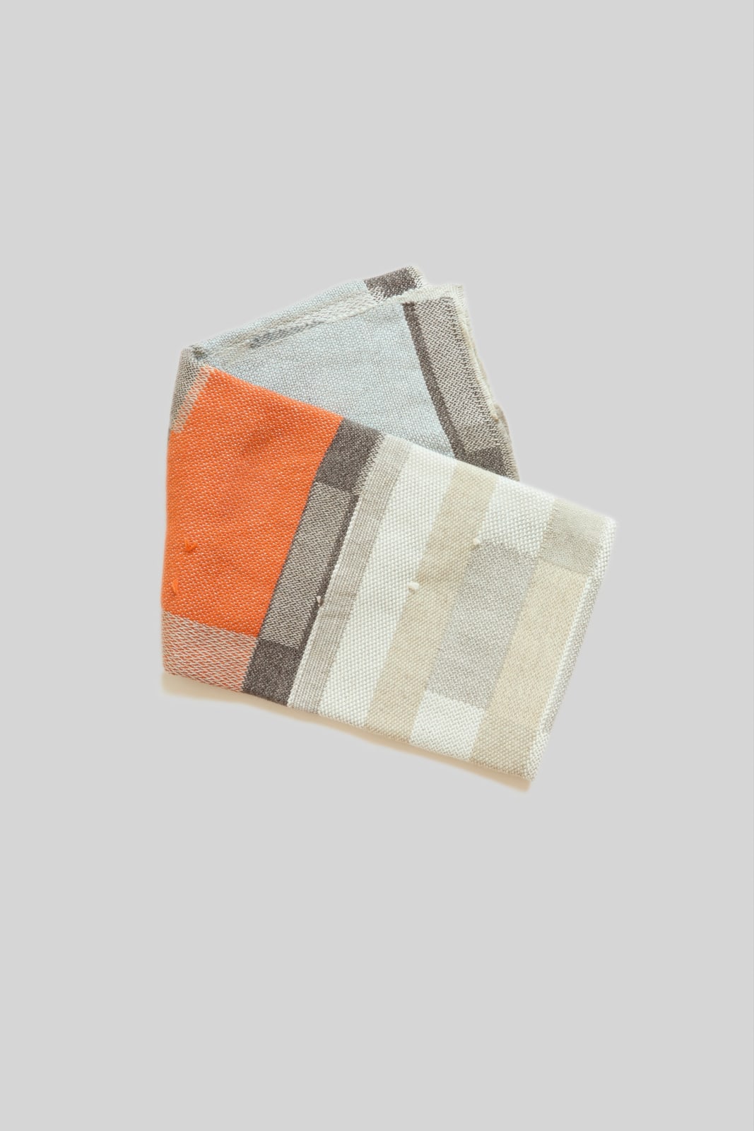 Catarina Riccabona, Handwoven Throw - Orange and Pale Blue