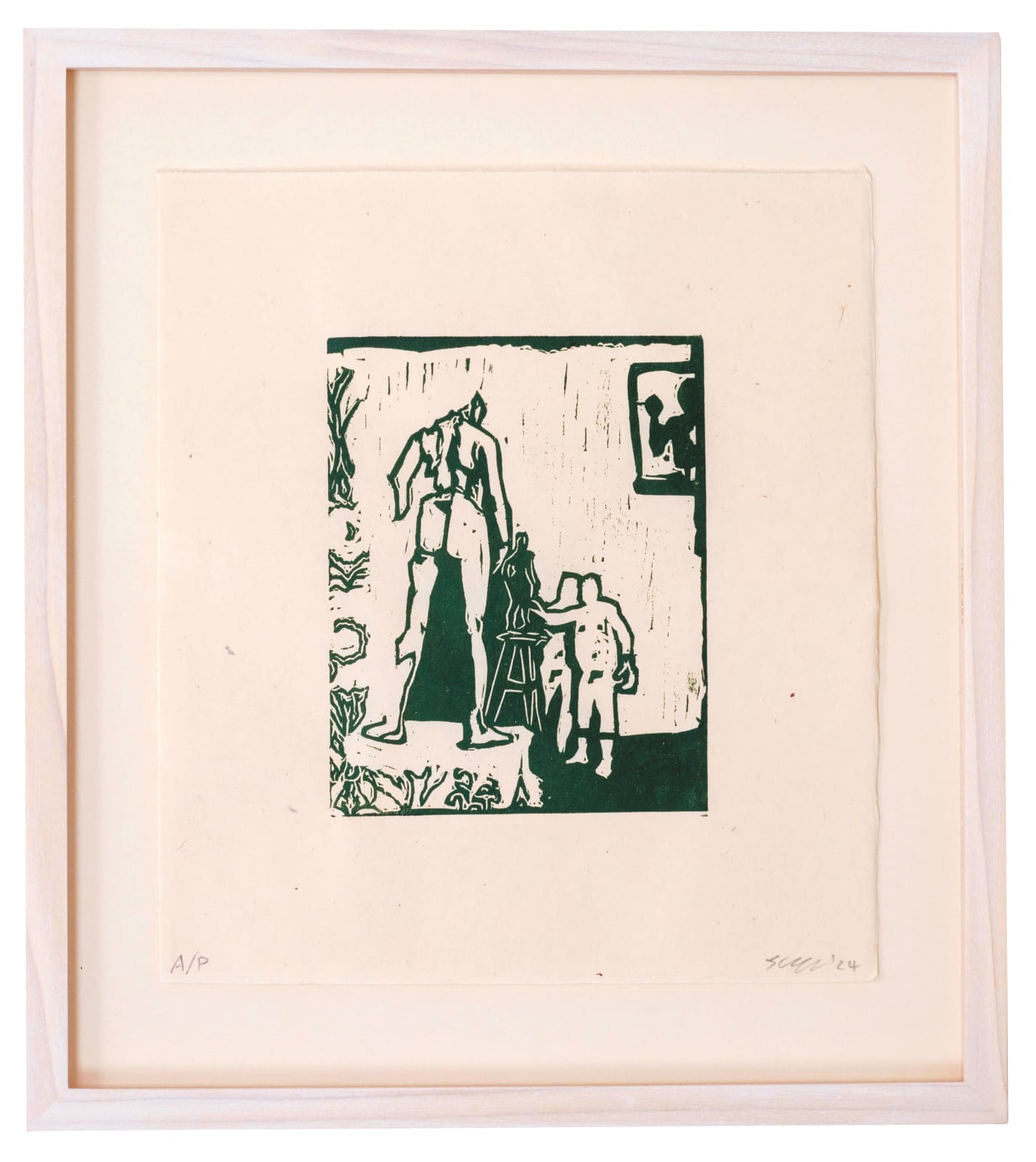 Jake Garfield, Two Men Drawing A Woman (Study) (framed)