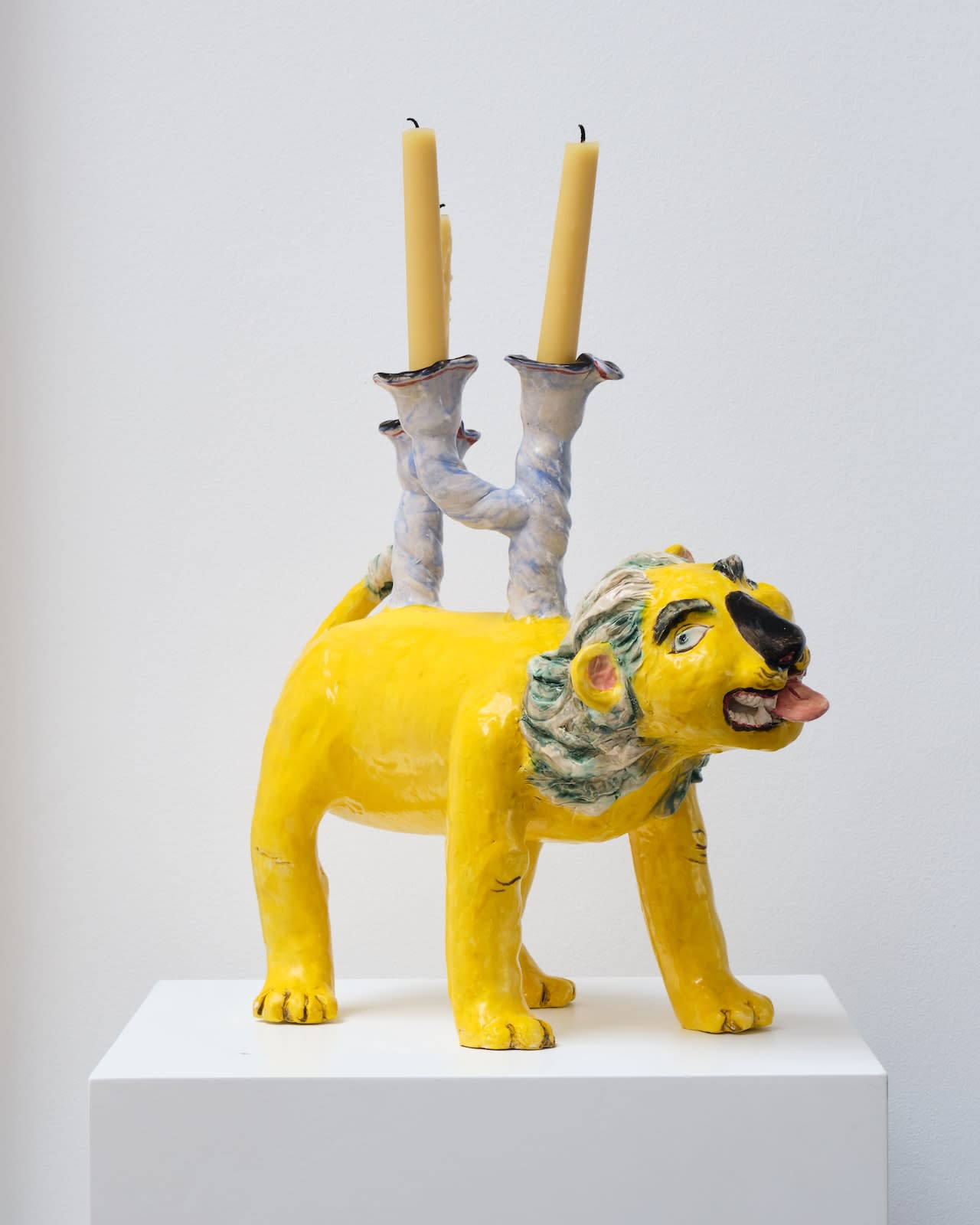 Claudia Rankin, Large Lion Candleholder (Tail Up)