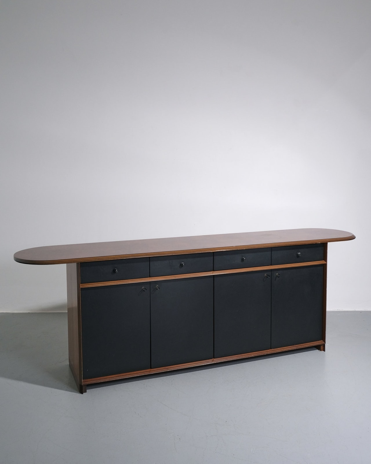 Afra & Tobia Scarpa, Leather and Walnut Sideboard