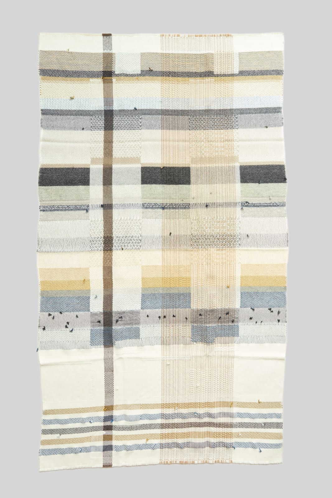 Catarina Riccabona, Handwoven Throw - Black, Blue and Ochre