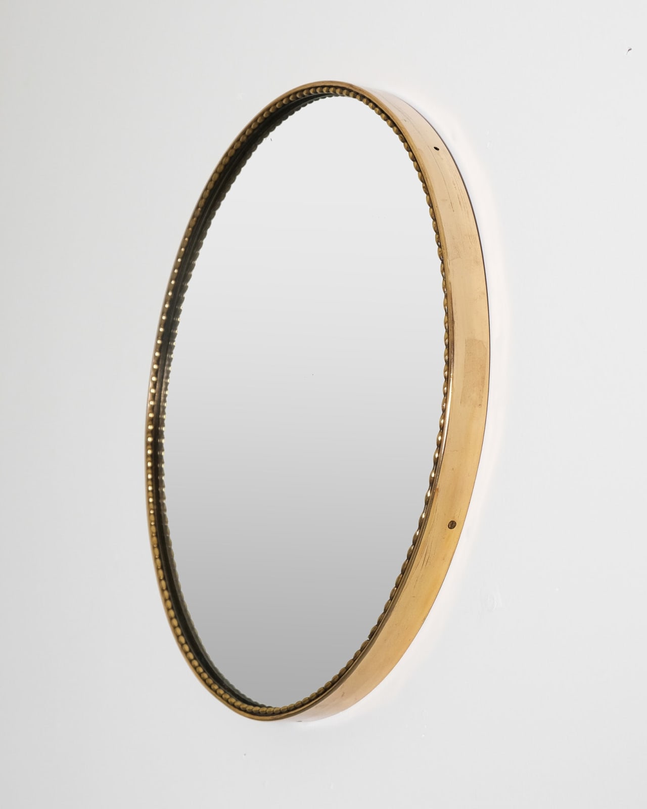Italian, Brass round mirror