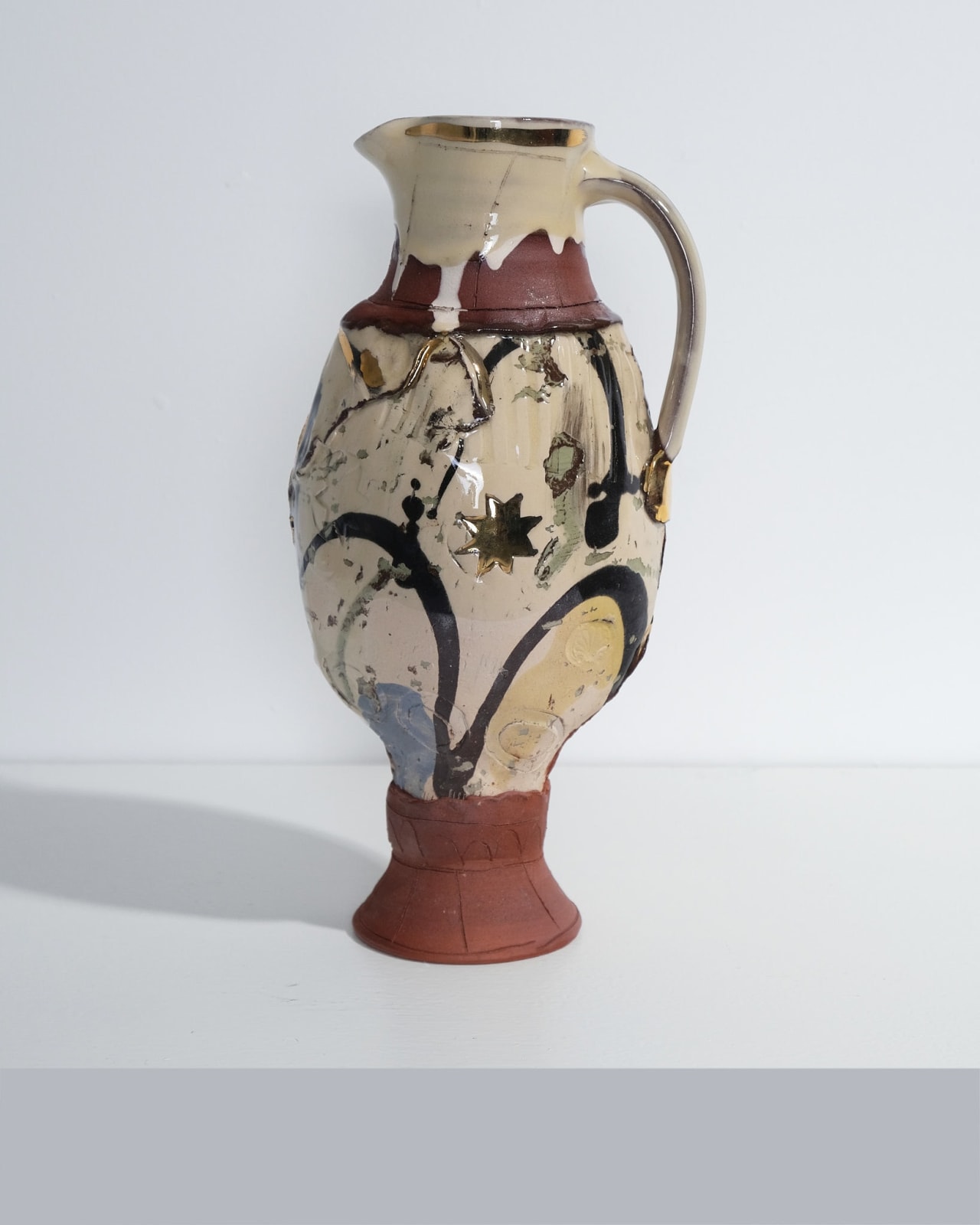 Camille Biddell, Harvest Jug I (white with gold star)
