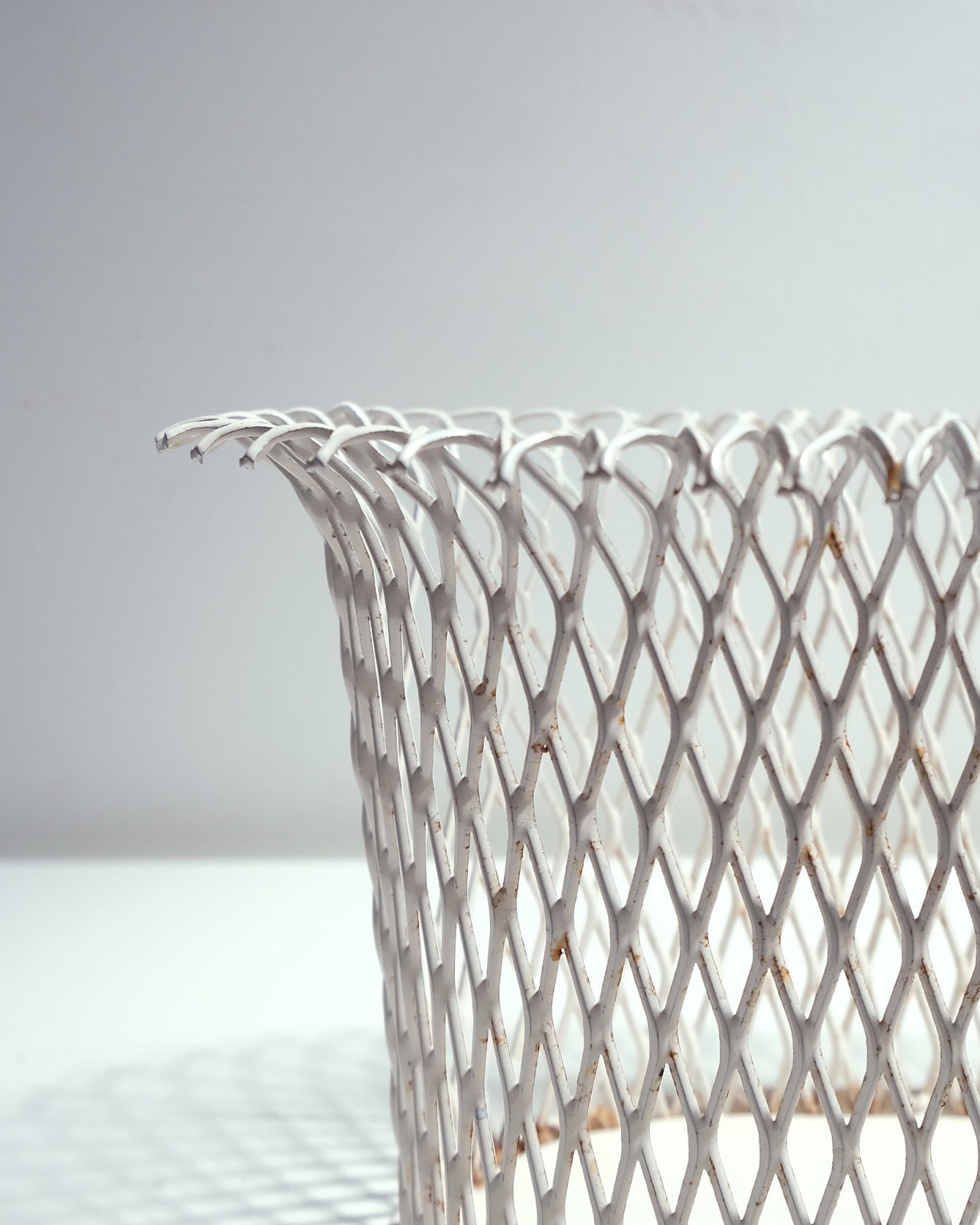 Mathieu Matégot, White Metal Planter With Flared Rim