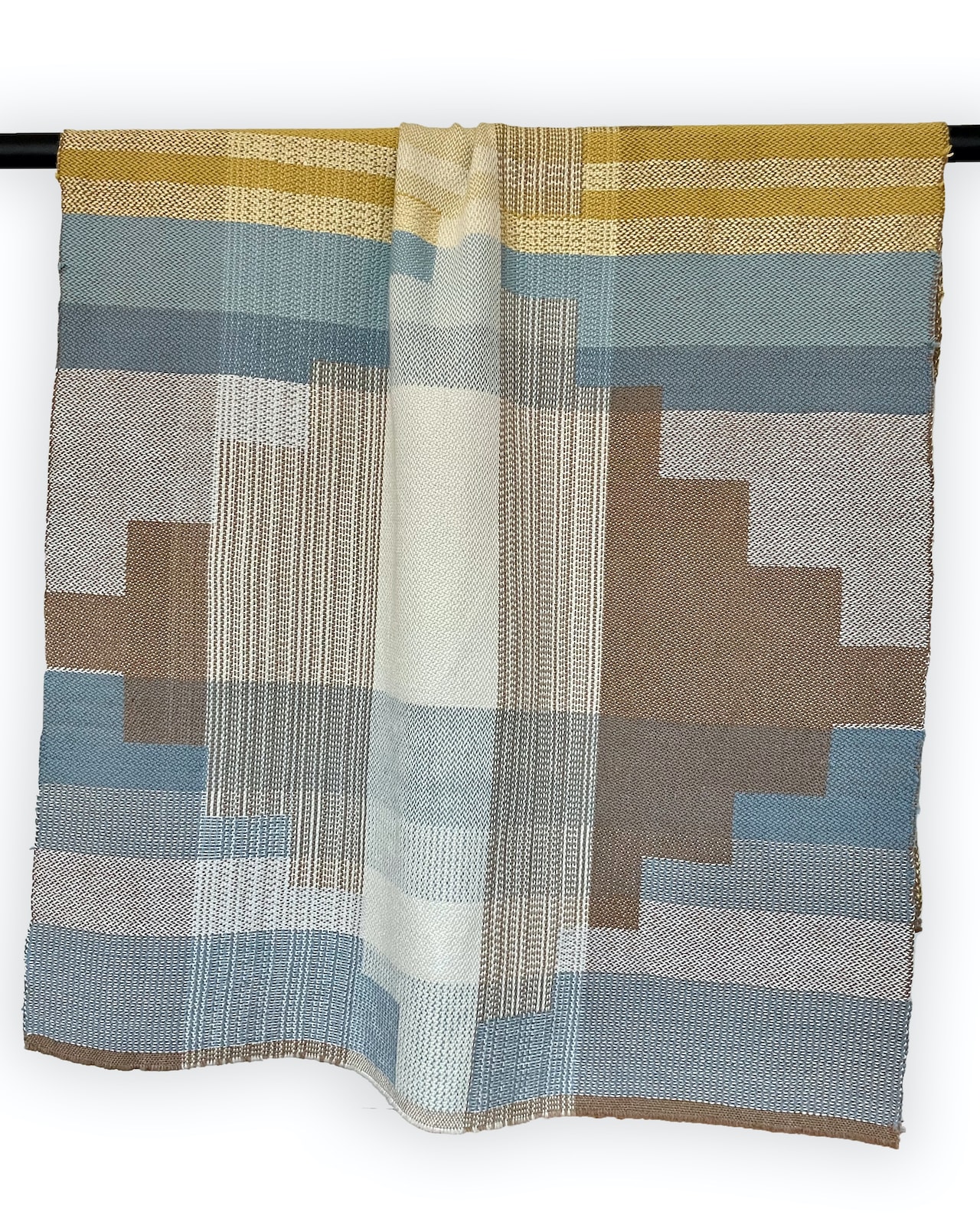 Catarina Riccabona, Handwoven throw 'Yellow & Blue'