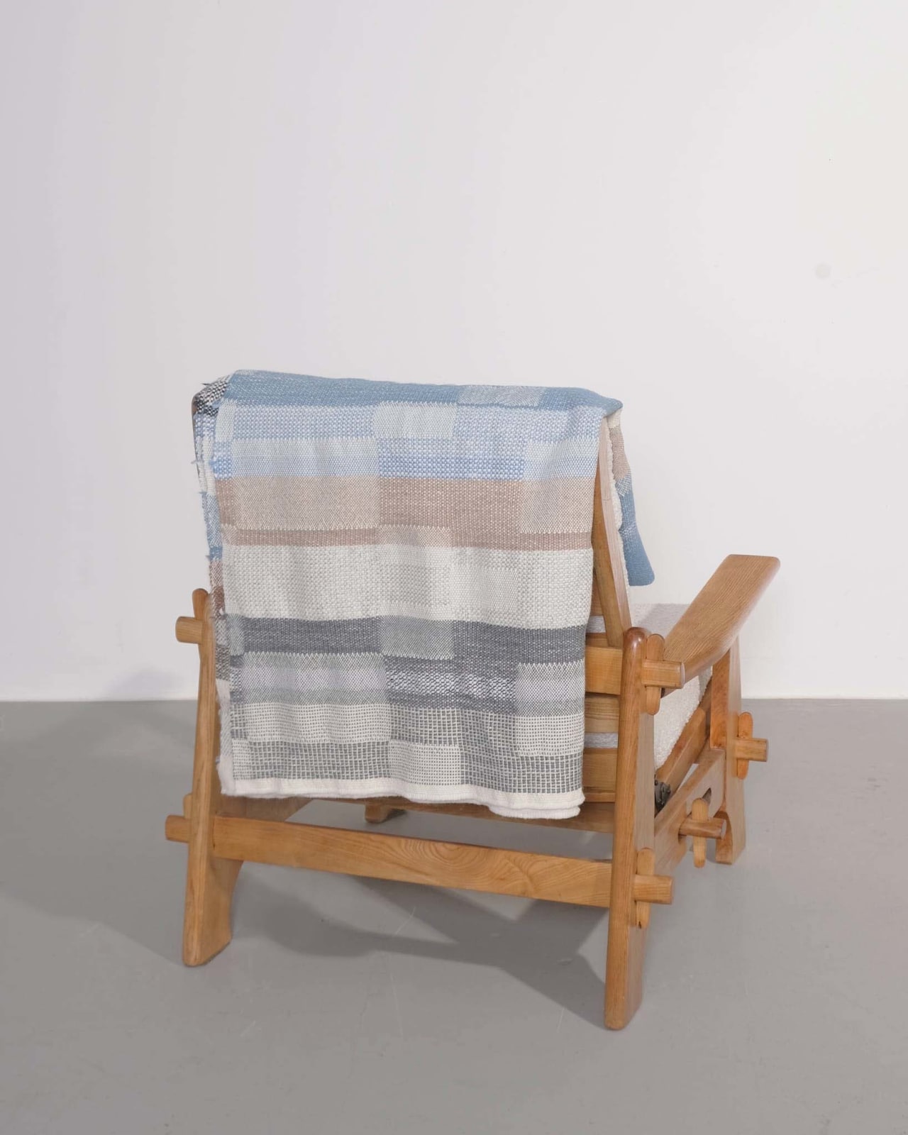 Catarina Riccabona, Handwoven Alpaca Throw 'Greys and Indigo Blue'