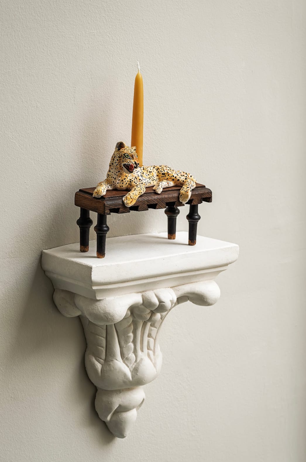 Amata Benedict, Little Leopard Lounging Candlestick