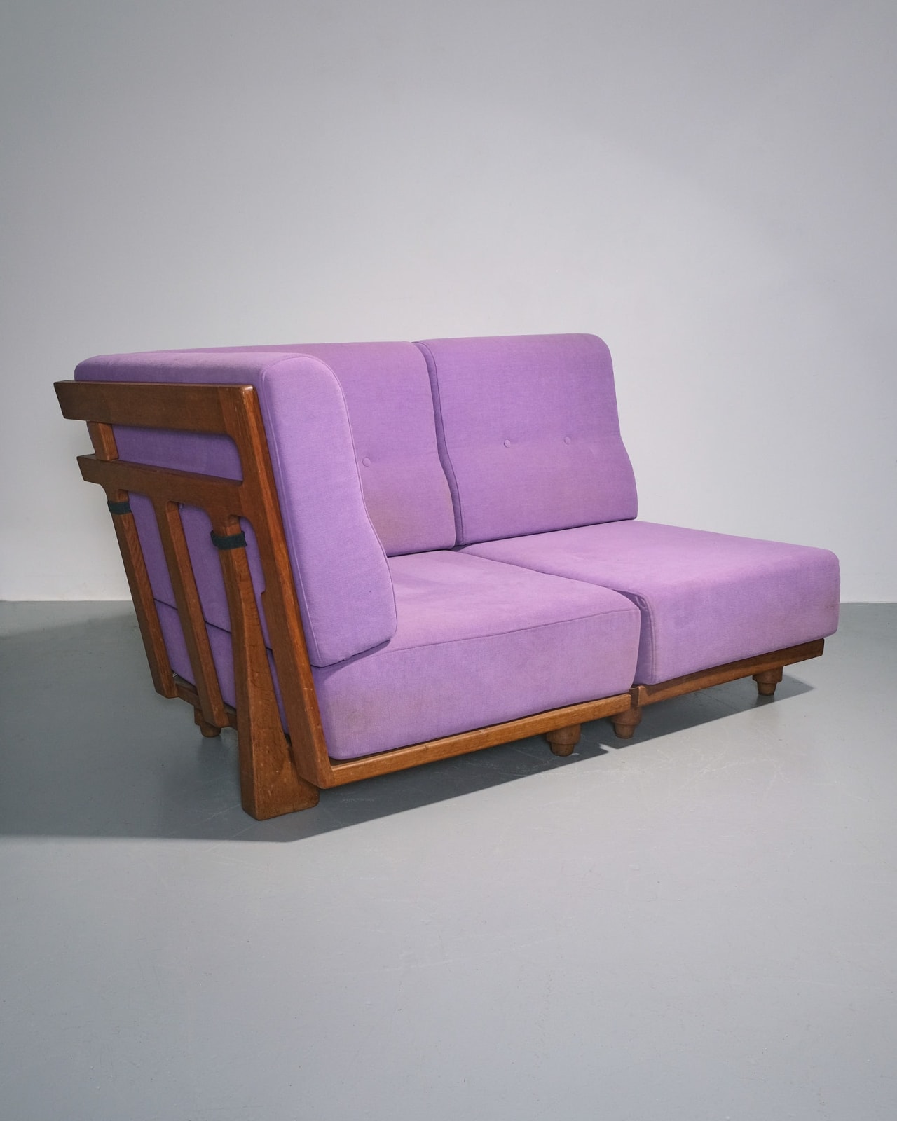 Guillerme et Chambron, 'Elmyre' Corner Sofa With Slatted Backrest